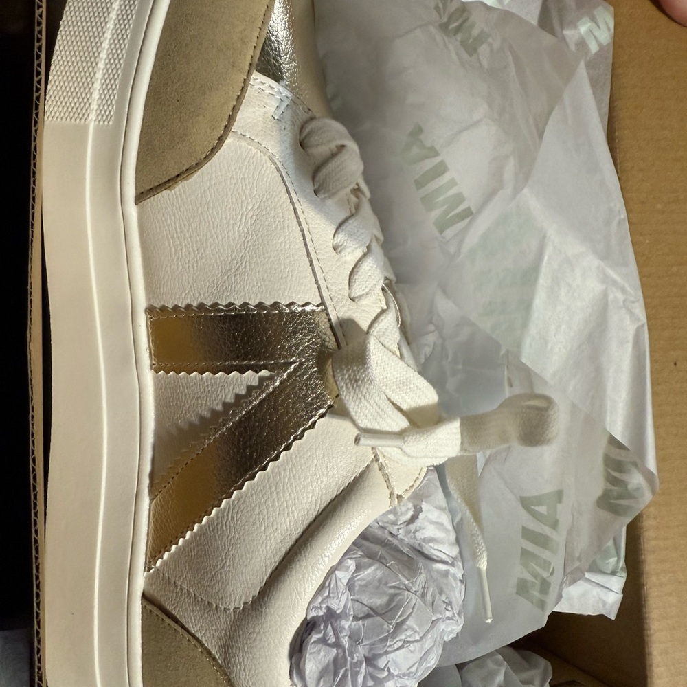 White and Silver Sneakers